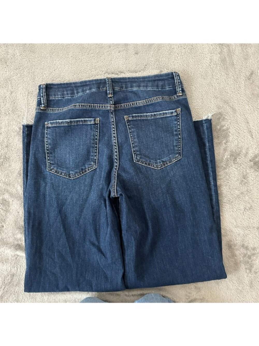 Kut From The Kloth Meg Fab Ab Wide Leg High Rise Dark Wash Jeans 4 Raw Hem - Picture 8 of 8